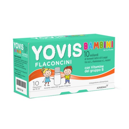 Yovis Bambini Fragola Integratore Alimentare 10 flaconcini 10 ml