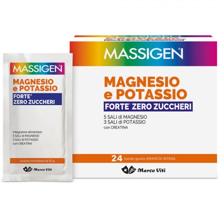 MASSIGEN - MAGNESIO POTASSIO FORTE ZERO ZUCCHERI INTEGRATORE 24 BUSTINE