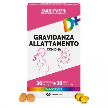 Massigen Dailyvit Integratore Gravidanza e Allattamento 30 Perle + 30 Compresse
