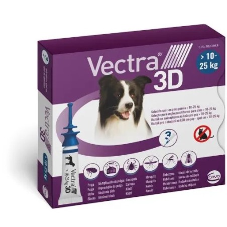 Vectra 3D Blu Antiparassitario Cani 10 - 25 Kg 3 Pipette