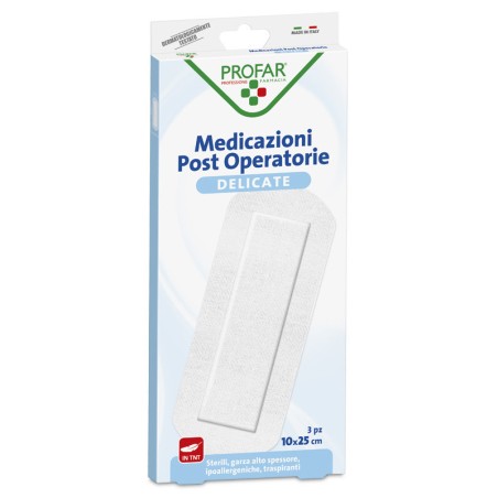 Medicazione Post Operatoria Sterile Garza Antiaderente 10X30 Cm 3 Pezzi Profar