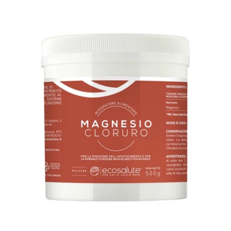MAGNESIO CLORURO POLVERE 500 GR AUMENTA L'ENERGIA FISICA E MENTALE RIDUCENDO STANCHEZZA, STRESS E CRAMPI
