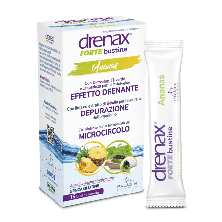 Drenax Forte Integratore Drenante Gusto Ananas 15 Bustine