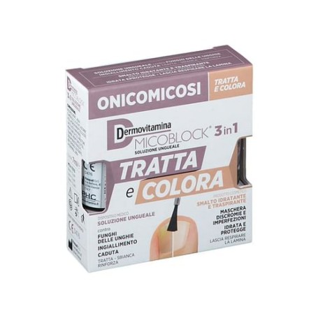 DERMOVITAMINA MICOBLOCK 3 IN 1 SOLUZIONE UNGUEALE 7 ML + SMALTO IDRATANTE TRASPIRANTE 5 ML