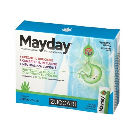 ZUCCARI - MayDay 18 Bustine Da 10 Ml - Integratore Per Il Benessere Gastrointestinale