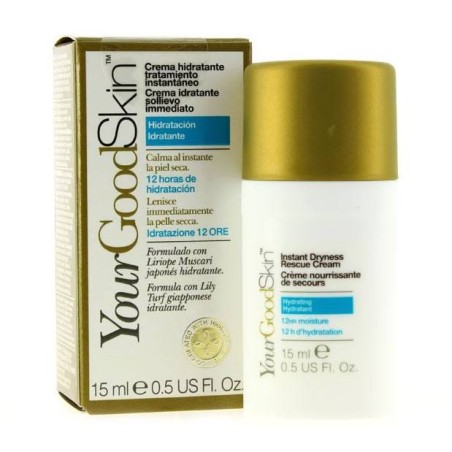 CREMA VISO SOLLIEVO IMMEDIATO IDRATANTE, LENISCE IMMEDIATAMENTE LA PELLE SECCA  CON LIRIOPE GIAPPONESE MUSCARI  15 ML