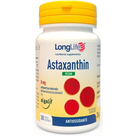 LONGLIFE ASTAXANTHIN VEGAN INTEGRATORE ANTIOSSIDANTE 30 PERLE