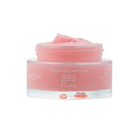 CREMA VISO ANTI-AGE 50 ML ROSA S O S EMERGENZA RUGHE PER PELLI SENSIBILI E DELICATE, RIGENERANTE  LABCARE