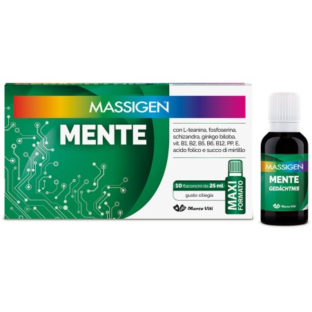 Massigen Mente 10 Flaconcini 25 ml Memoria e Concentrazione
