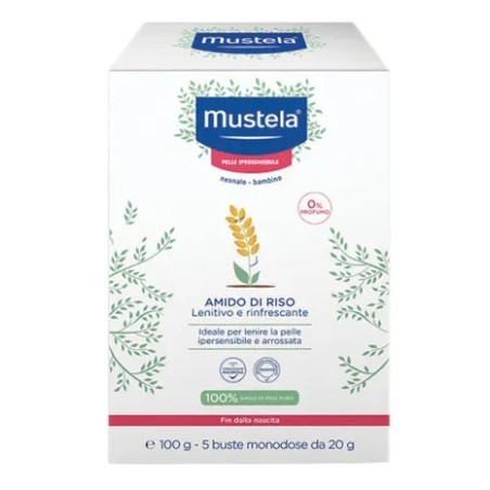 100 g Mustela Amido di Riso Lenitivo e Rinfrescante 5x20 g