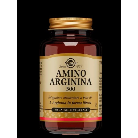 SOLGAR AMINO ARGININA 500 INTEGRATORE DETOSSINANTE 50 CAPSULE VEGETALI