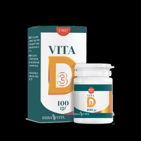 VITAMINA D 100 COMPRESSE A BASE DI VITAMINA D3 PER SALUTE DI OSSA E DENTI, PER IL NORMALE FUNZIONAMENTO