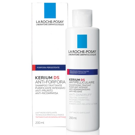 LA ROCHE POSAY KERIUM SHAMPOO-GEL FORFORA GRASSA 200 ML PER ECCESSO DI SEBO CON LHA, ZINCO  AZIONE PURIFICANTE PER CUTE SE
