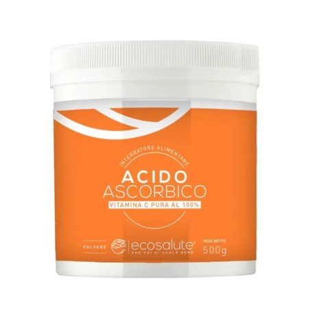 ACIDO ASCORBICO PURO 500 G È UNA FORMA DI VITAMINA C IN POLVERE UTILE PER IL SISTEMA IMMUNITARIO E L' ASSORBIMENTO DEL FER
