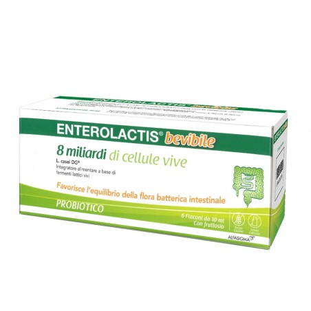 Enterolactis Bevibile Flaconcini Integratore Fermenti Lattici Vivi 6x10ml
