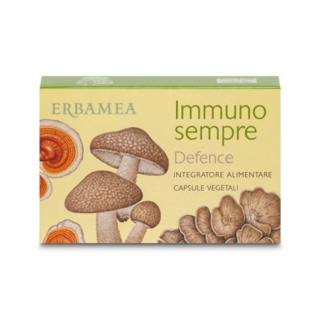 IMMUNO SEMPRE DEFENCE 24 CAPSULE CON REISHI, MAITAKE, ROSA CANINA, VITAMINA C PER IL SISTEMA IMMUNITARIO