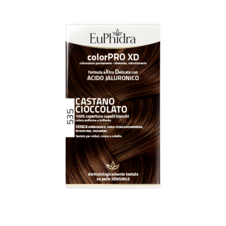 TINTA 5 35 CASTANO CIOCCOLATO EXTRA DELICATA CON ACIDO IALURONICO 100% COPERTURA CAPELLI BIANCHI  SENZA AMMONIACA, PARA-FE